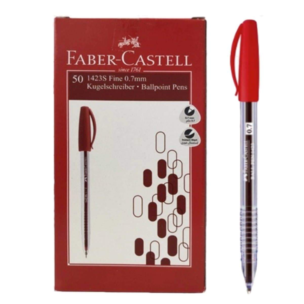 Buy Faber-Castell Ball Pen 0.7mm Black, blue & red – Box of 50 | Smooth Writing Pens | Metrix Books Store