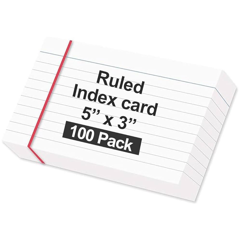 Panda Index Cards 4"×6" – 100 Ruled White Cards, 180gsm | Metrix Books Store