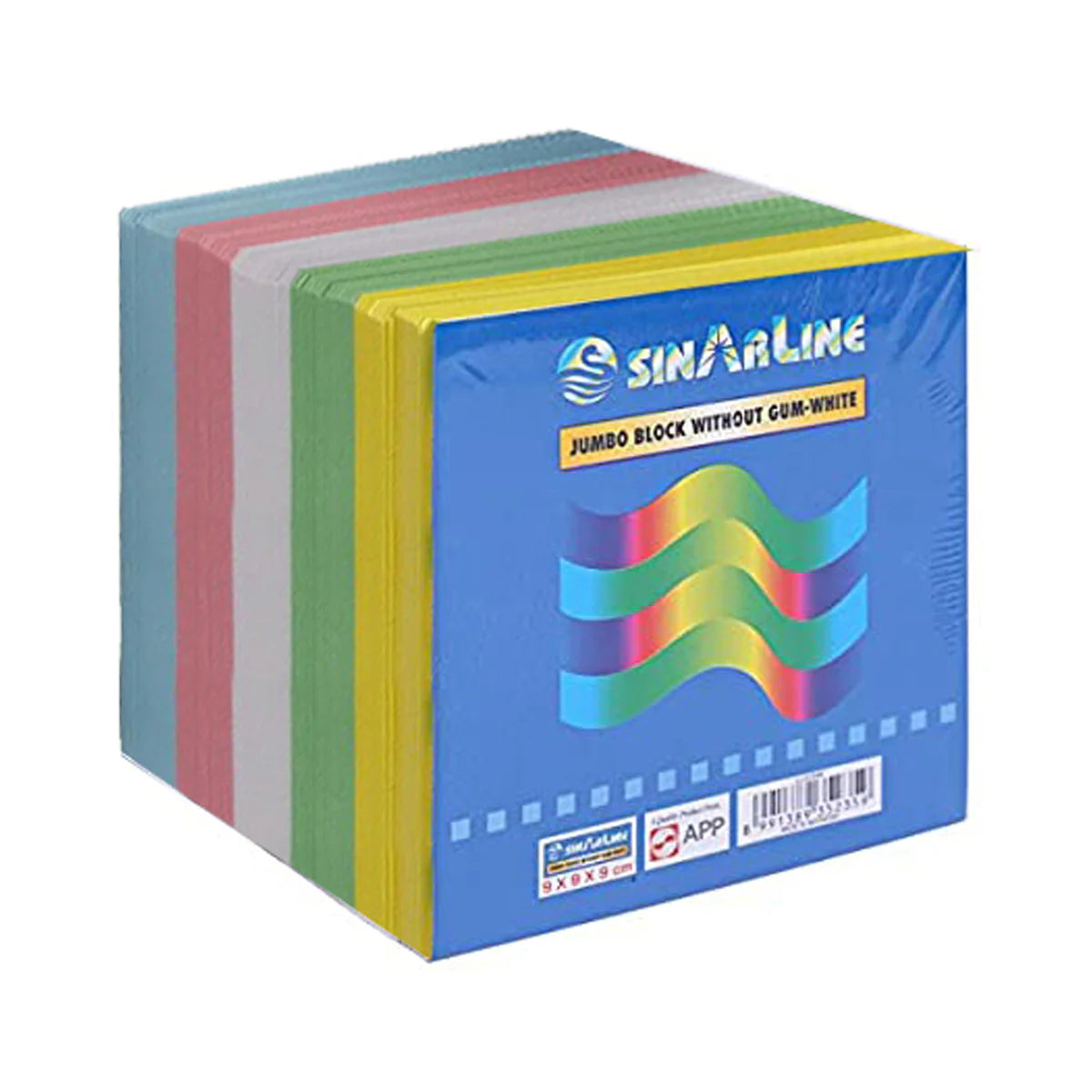 Sinarline Jumbo Block Without Gum – Colour Memo Pad 9×9×9 cm | Metrix Books Store