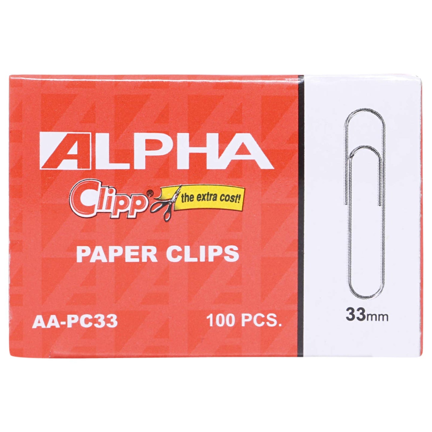 Alpha 31 mm Paper Clips – 100-Piece Box, Durable Metal Clips