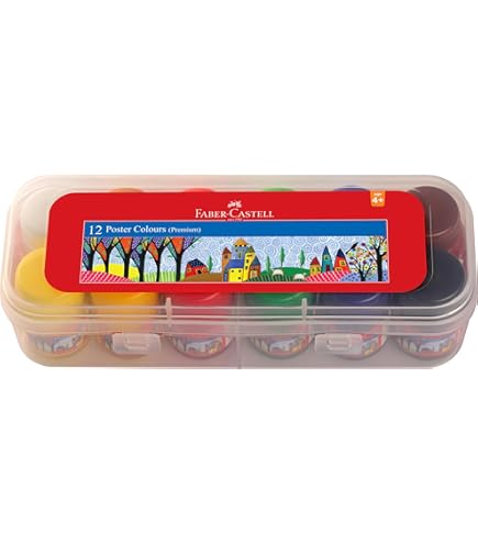 Faber-Castell 12 Premium Poster Colours – Vibrant & Non-Toxic | Metrix Books Store