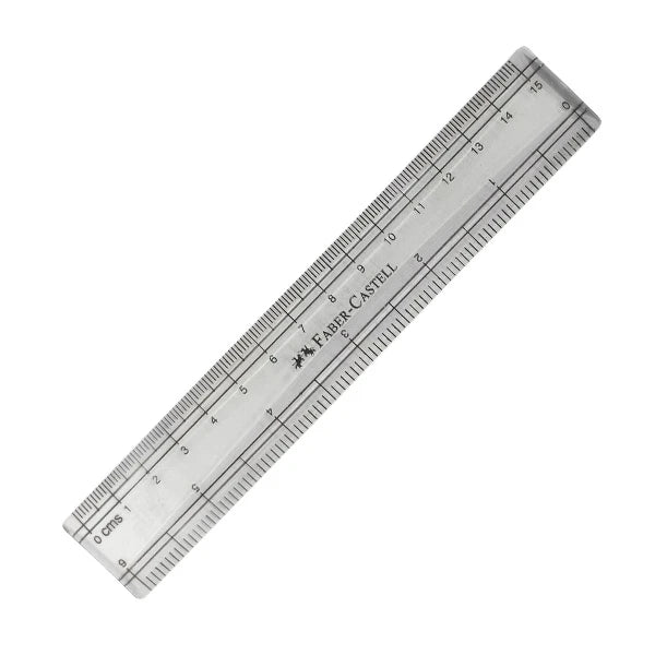 Faber-Castell 15cm Lineal Ruler – Transparent, Break-Resistant Plastic 1pc