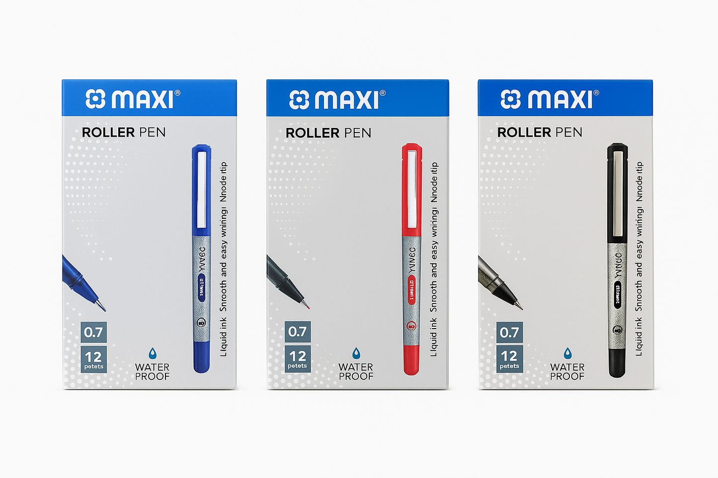 Maxi Roller Pen 0.7mm – Fine Needle Tip (Box of 12) | Smooth Liquid Ink | Metrix Books Store
