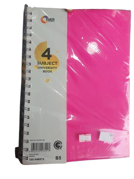 Class Stationery 4-Subject University Book B5 – 120 Sheets (CS12054-05)