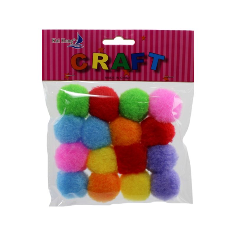 Kai Hang Craft Pom Poms – Soft Colorful Cotton Balls for Arts & DIY Projects