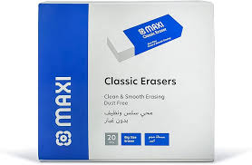 Maxi Classic Dust-Free Eraser – Big Box 20 Pieces | Metrix Books Store