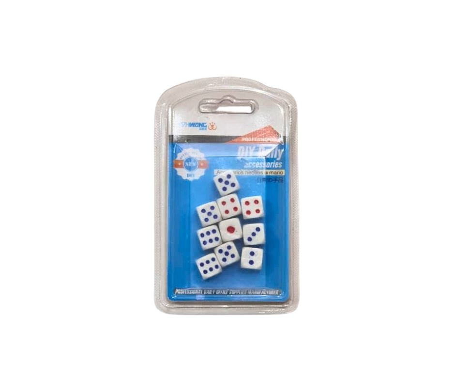 Wong Professional Dice – 12pcs White Six-Sided Dice Set