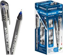 Pensan My-Tech Ballpoint Pen Set 0.7mm – Box of 25 | Fine Tip Smooth Writing Pens | Metrix Books Store