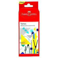 Faber-Castell Vertex Mathematical Drawing Instrument Box | 9-Piece Geometry Set | Metrix Books Store
