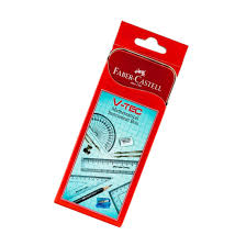 Faber-Castell V-TEC Mathematical Instrument Box | 9-Piece Geometry Set | Metrix Books Store