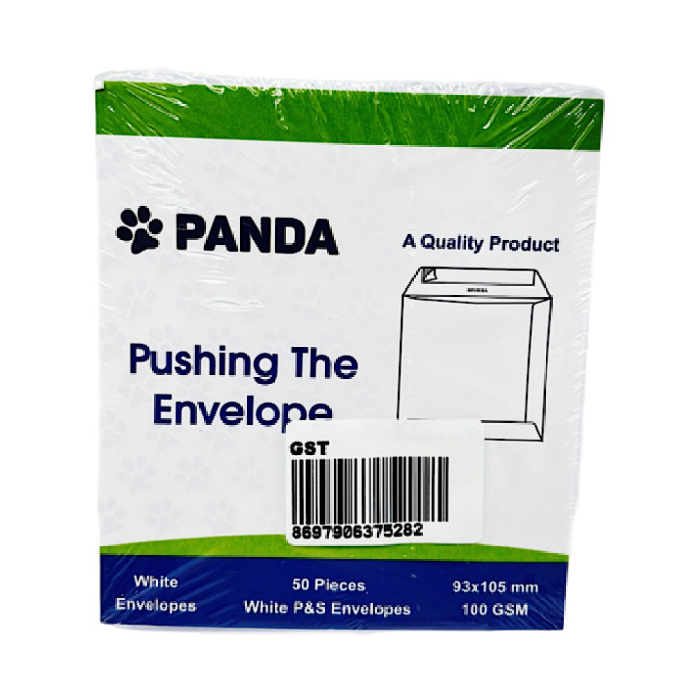 Panda Peel & Seal Envelopes – 50 White 93x105mm Durable Envelopes