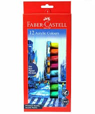 Buy Faber-Castell 12 Acrylic Colours Set (20ml Tubes) | Metrix Books Store