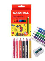 Buy Nataraj Colour Pencils 12 Half-Size | Brilliant Colours | Metrix Books Store