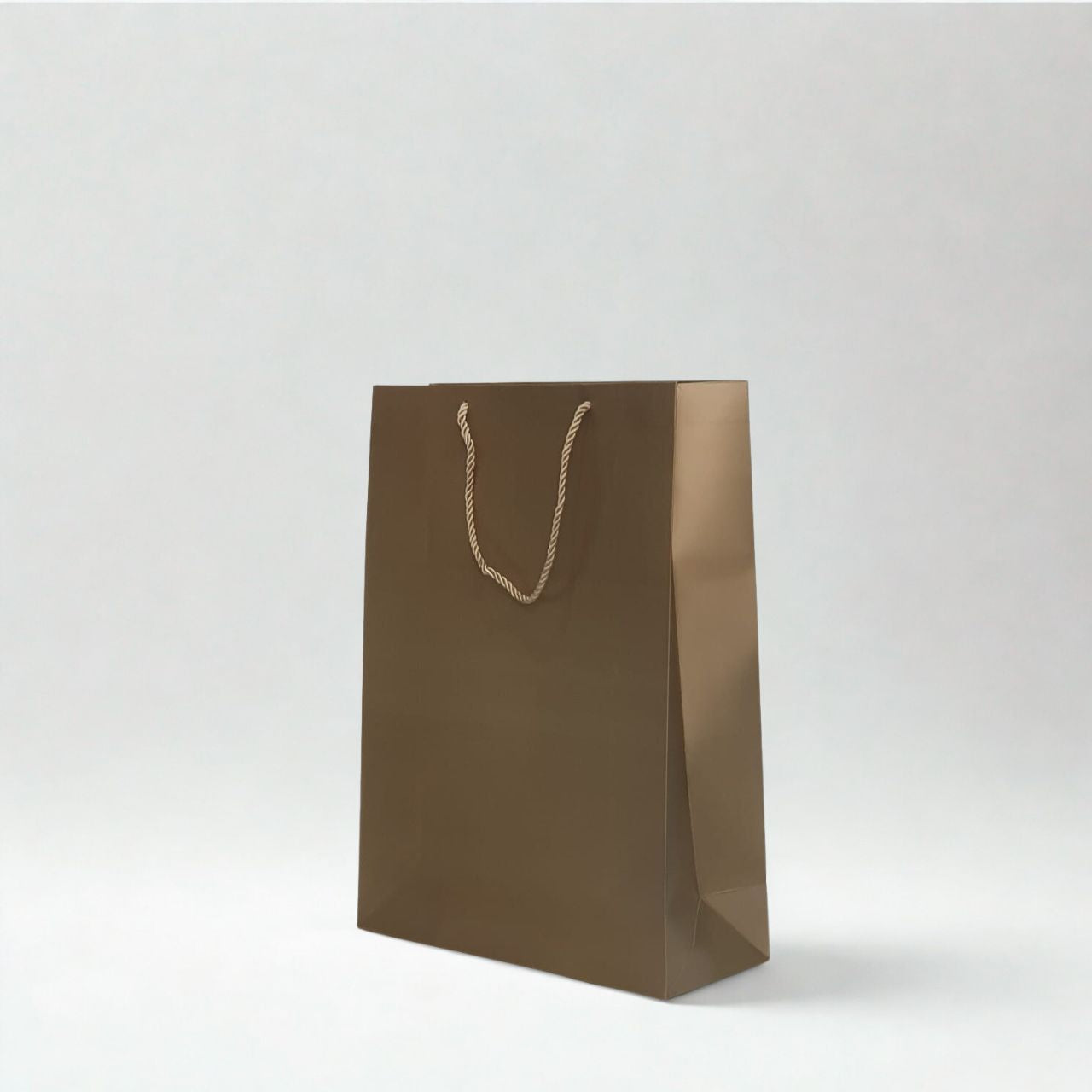 Large Matte Gold / Brown Paper Gift Bag with Handles