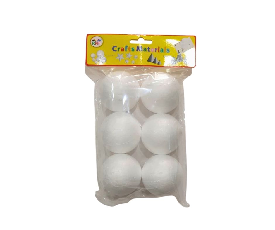 RHF white polystyrene foam balls 6cm for arts and crafts