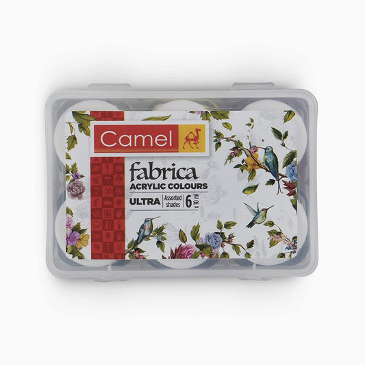 Camel Fabrica Acrylic Colours – 6 Assorted Shades (10ml Tubes) | Metrix Books Store