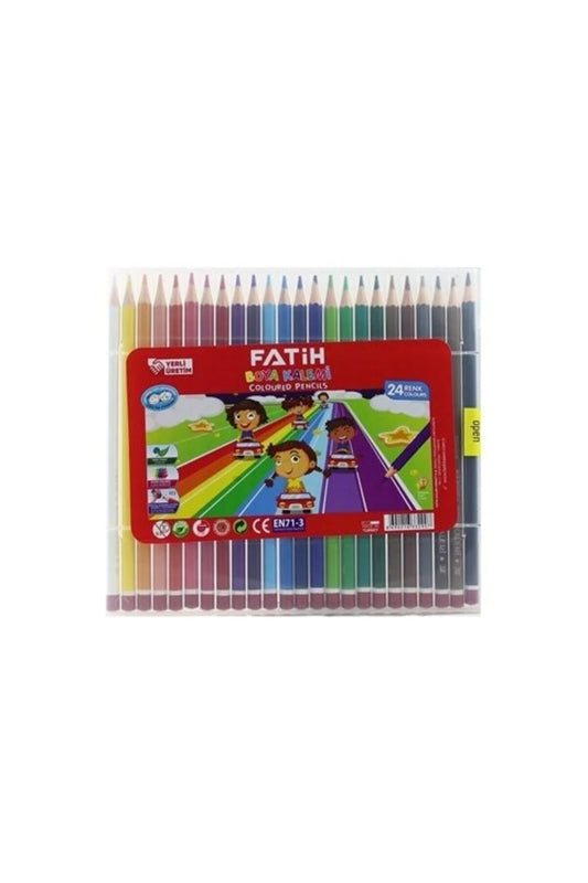 Fatih 24-Color Plastic Colored Pencils – Durable, Safe, EN71 Certified