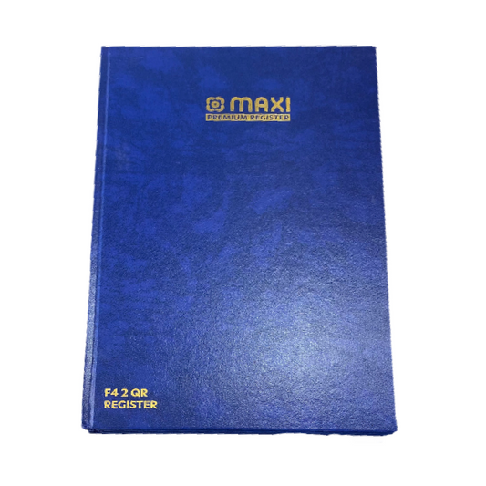 Maxi Premium Register Book F4 – 2 Quire (96 Sheets) | Hardbound Record Book | Metrix Books Store
