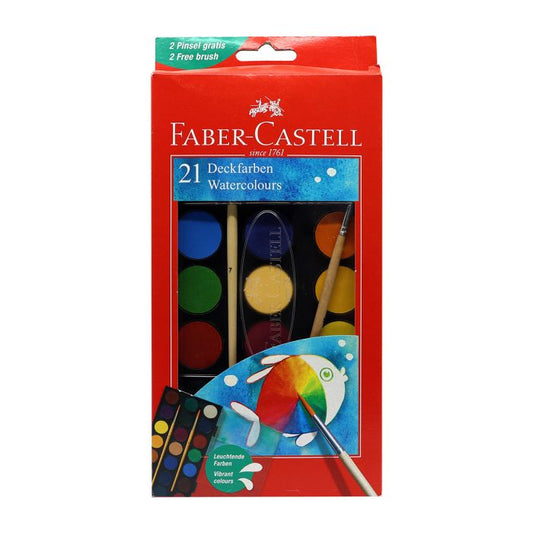 Faber-Castell 21-Color Watercolour Set – Vibrant & Highly Pigmented | Metrix Books Store
