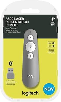 Logitech R500s Laser Presentation Remote – Wireless Presenter with Red Laser & 20m Range