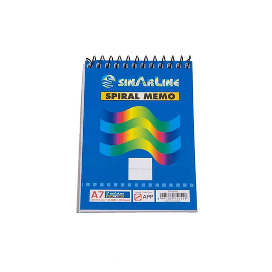 Sinarline A6 Spiral Memo Pad – 50 Sheets Ruled | Top-Bound Notepad