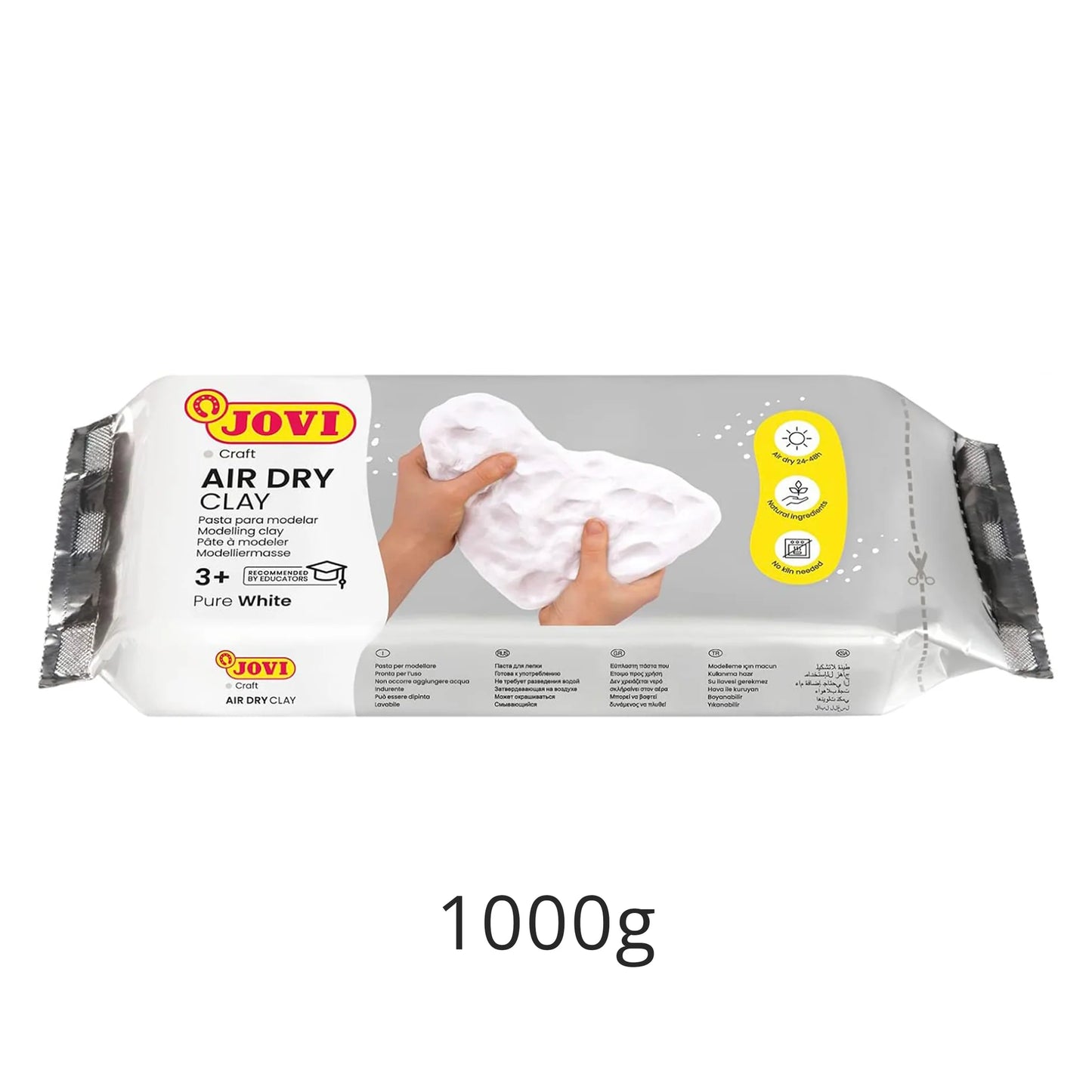 Jovi Air Dry Clay – 250g, 500g & 1000g | Soft White Non-Toxic Modelling Clay for Arts & Crafts