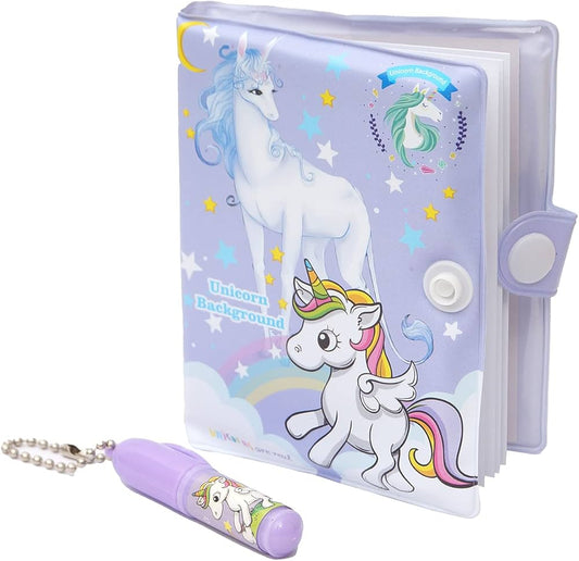 Unicorn Mini Diary & Pen purple color| Metrix Books Store