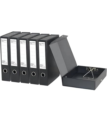 Panda Crown Plastic Box File 8cm F4/A4 – Black | Durable PVC Office File | 1 Piece