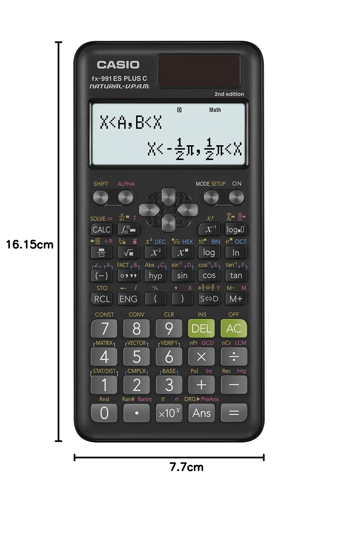 Casio FX-991ES Plus 2nd Edition Scientific Calculator | 417 Functions, Natural Textbook Display