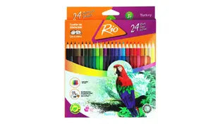Rio 24-Color Colored Pencils – Non-Toxic, Break-Resistant | Safe for Kids 3+ | Made in Turkey | Metrix Books Store