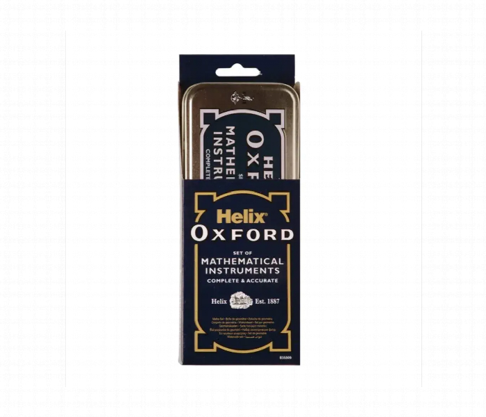 Helix Oxford Set of Mathematical Instruments | Classic 9-Piece Geometry Tin | Metrix Books Store