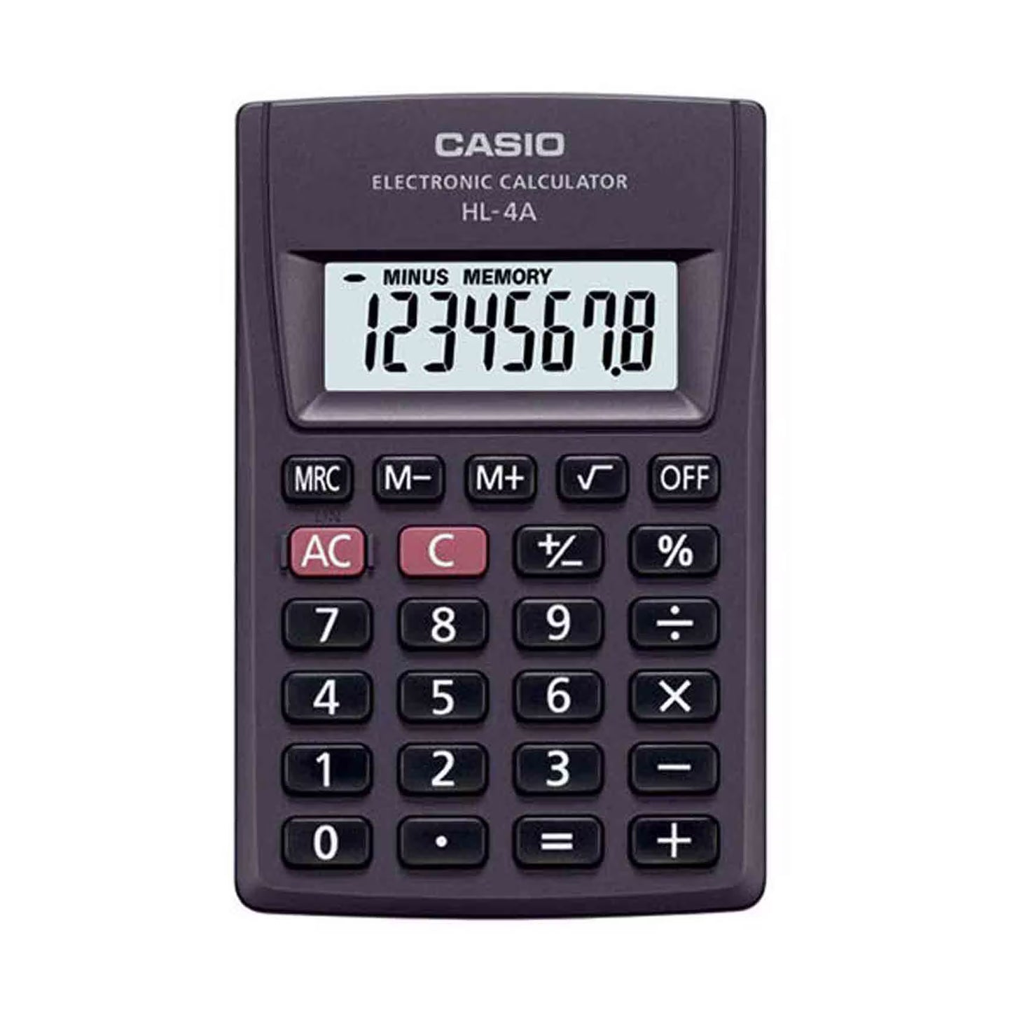 Casio HL-4A Portable Calculator – 8-Digit Pocket Calculator with Solar & Battery Power