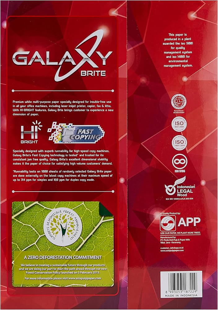 Galaxy Brite Premium White Multi-Purpose A3 Paper – 80 GSM, 500 Sheets | Ultra White Office Paper