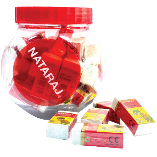 Nataraj Non-Dust Erasers Jar (30 pcs) | Clean & Smear-Free Erasing | Metrix Books Store