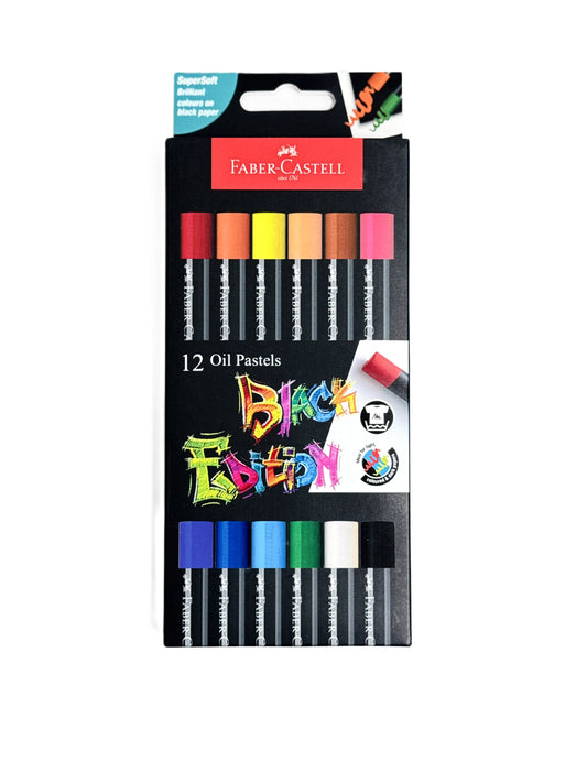 Faber-Castell Black Edition Oil Pastels – 12 Vibrant Colors | Metrix Books Store