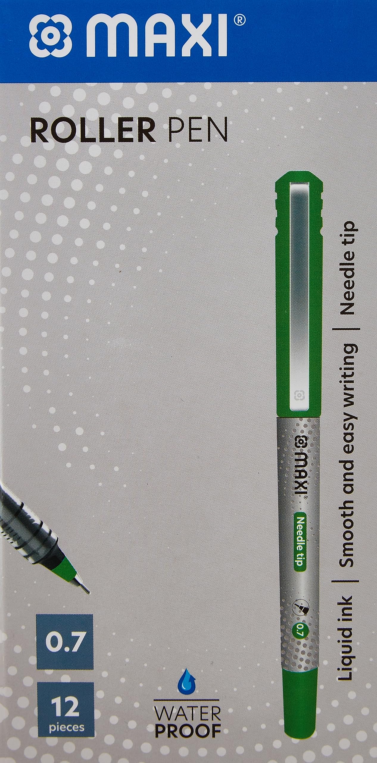 Maxi Roller Pen 0.7mm – Fine Needle Tip (Box of 12) | Smooth Liquid Ink | Metrix Books Store