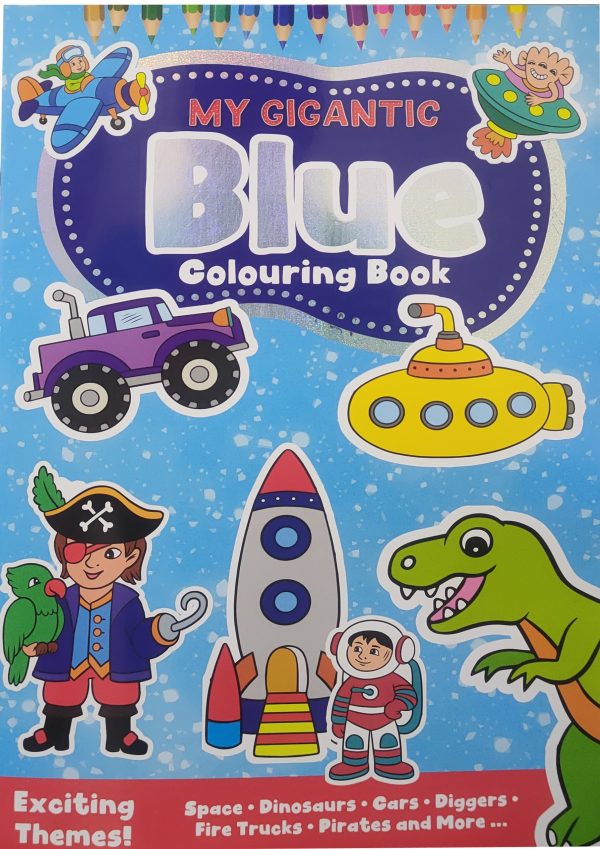 My Gigantic Blue Colouring Book for Boys – Space, Dinosaurs, Cars & Adventure Themes | Igloo Books