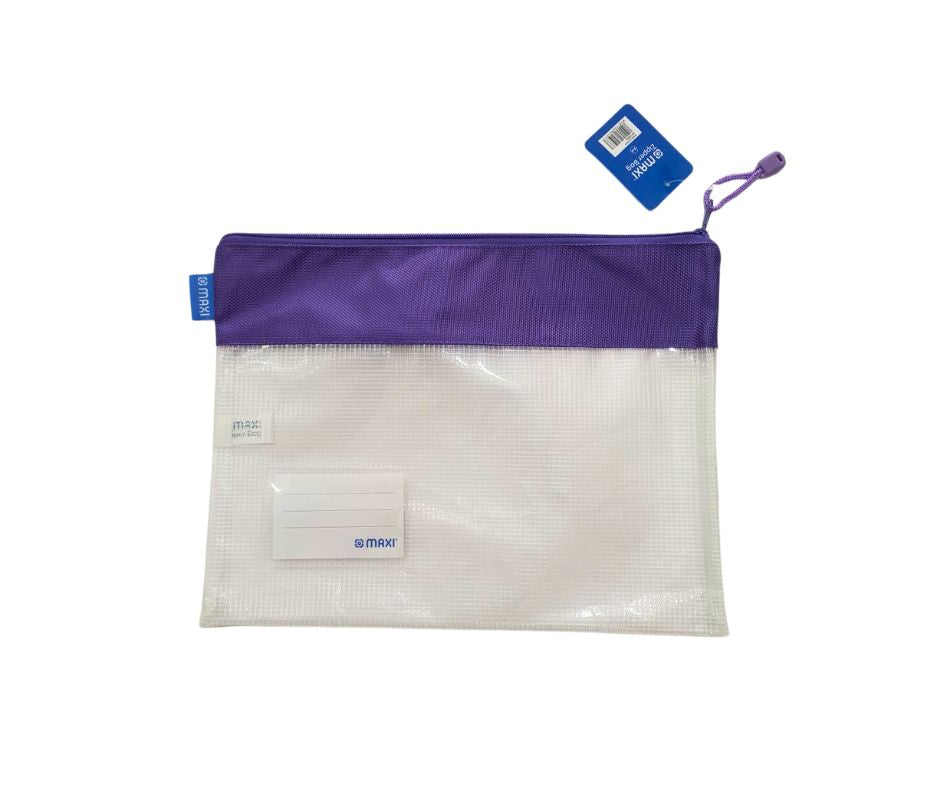 Maxi EVA Single Zipper Bag – Transparent, A4 Size
