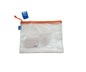 Maxi PVC Mesh Zipper Bag – Orange Trim, A4 Size