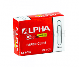 Alpha 50mm Paper Clips – 100 Pieces | AA-PC50 Heavy-Duty Nickel Clips