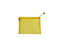 Yellow Zippered Mesh Document Bag – B5, PVC Mesh Organizer