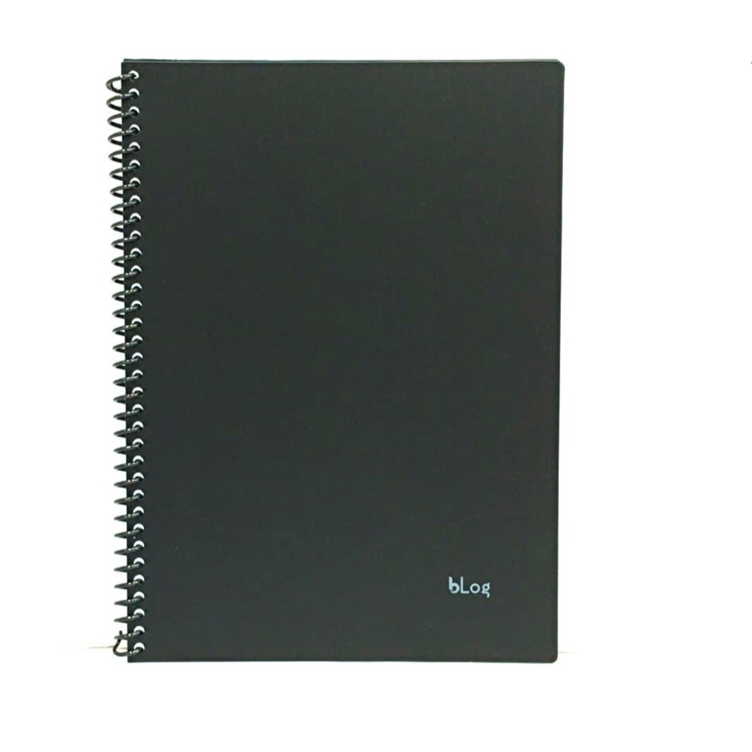 Blog A4 Spiral Notebook – 100 Lined Sheets, Black Cover