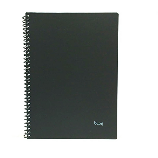 Blog A4 Spiral Notebook – 100 Lined Sheets, Black Cover