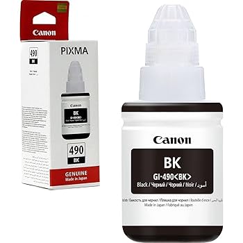 Canon GI-490 Black Ink Bottle 135ml – High-Yield Genuine Canon MegaTank Ink