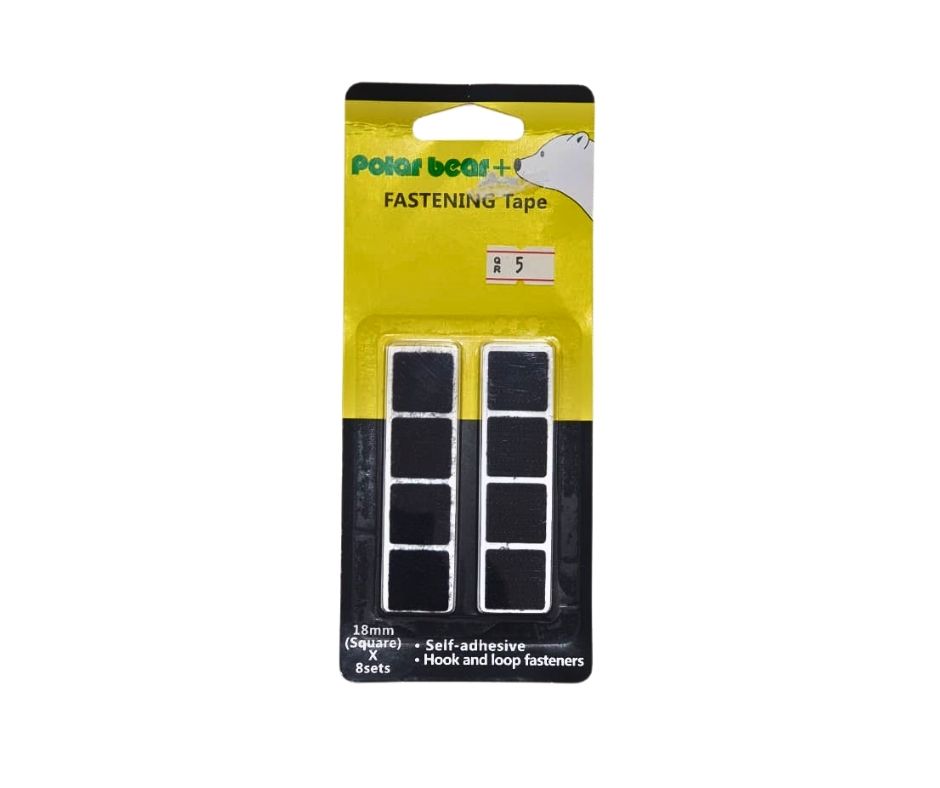 Polar Bear Self-Adhesive Hook & Loop Fastening Tape – 18mm (8 Sets)