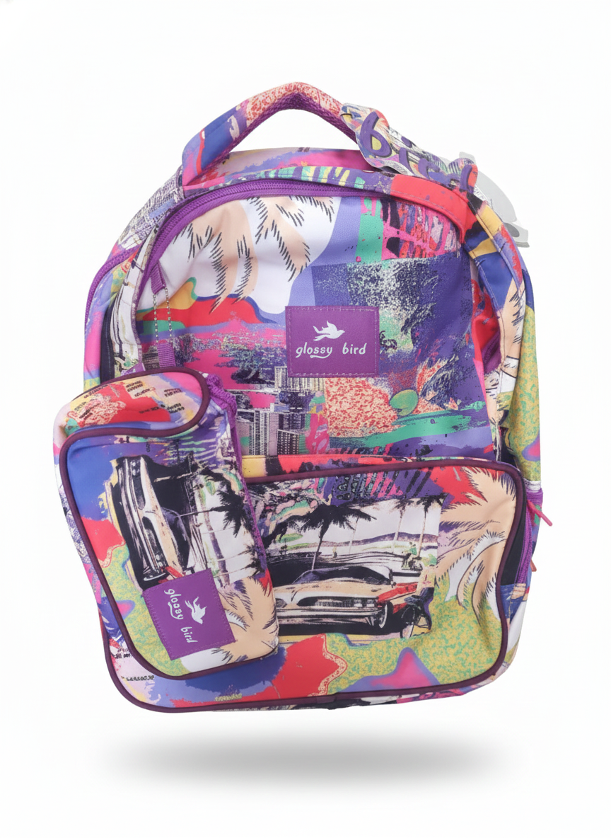 Glossy Bird School & Travel Backpack