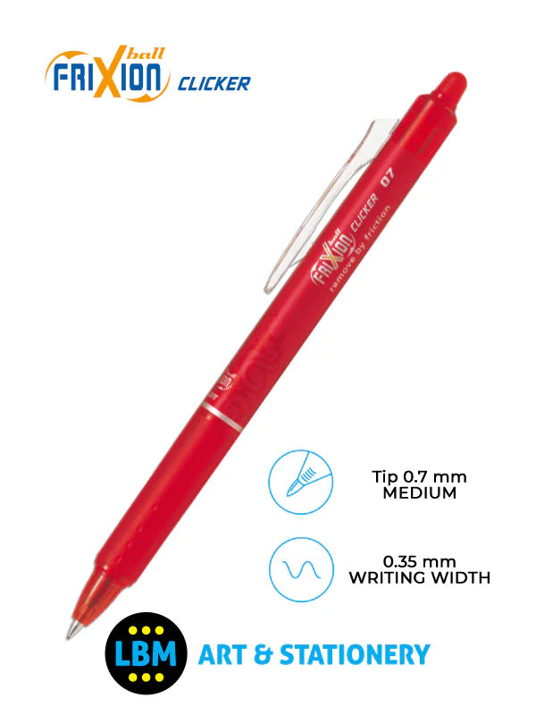 Pilot FriXion Ball Clicker 0.7mm Erasable Rollerball Pen – Smooth Writing | Metrix Books Store