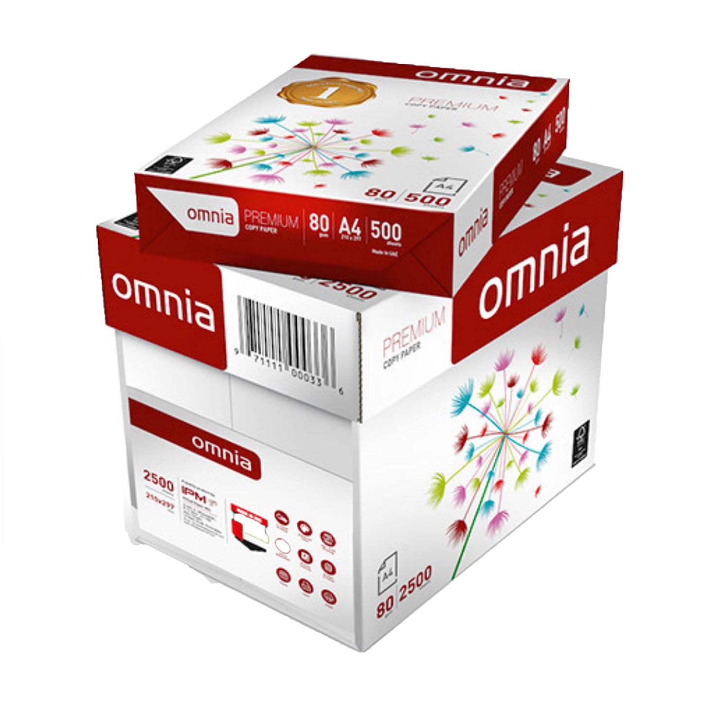 Omnia Premium A4 Copy Paper 80gsm – 500 Sheets (Bright White, High Opacity, Jam-Free Printing)|Metrix books store