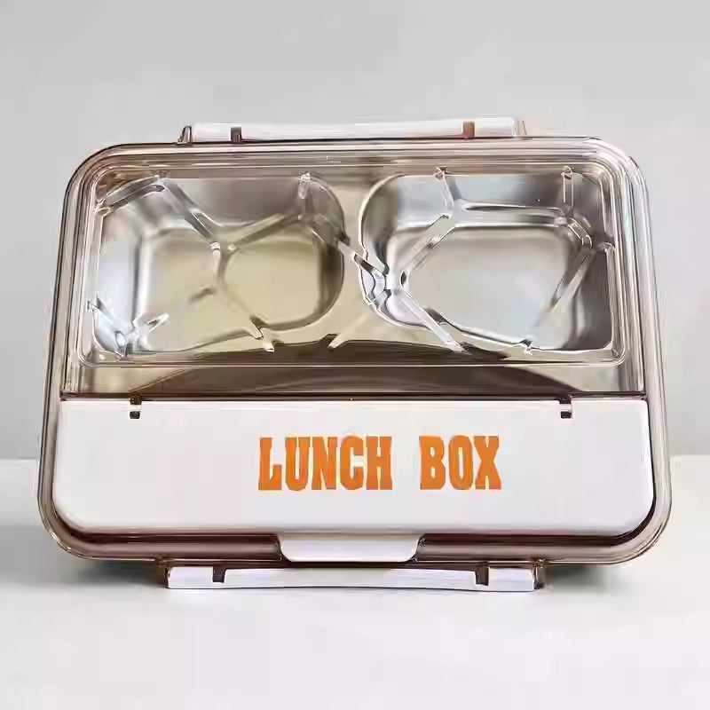Portable Stainless Steel Bento Lunch Box – Multi-Compartment, Leak-Proof