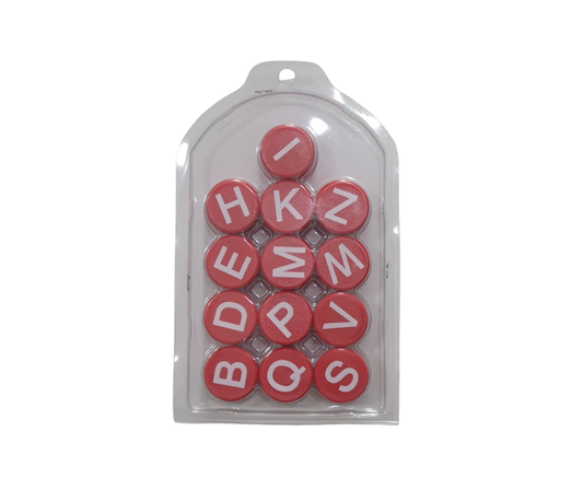 Round English Letter Magnets Red 30mm – Alphabet Fridge Magnets | Metrix Books Store
